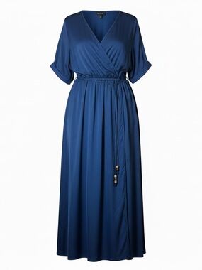 karen kane v neck maxi dress Karen Kane Women's Kate V-Neck Midi Travel Jersey Dress, Small, S, Navy, Polyester/Spandex
